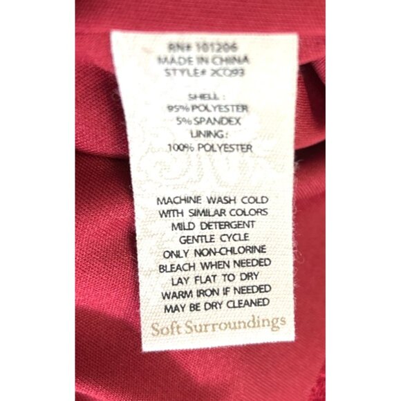 Soft Surroundings Womens Cardigan Sz M Red Crochet Open Front Boxy Lagenlook NEW - Picture 9 of 9